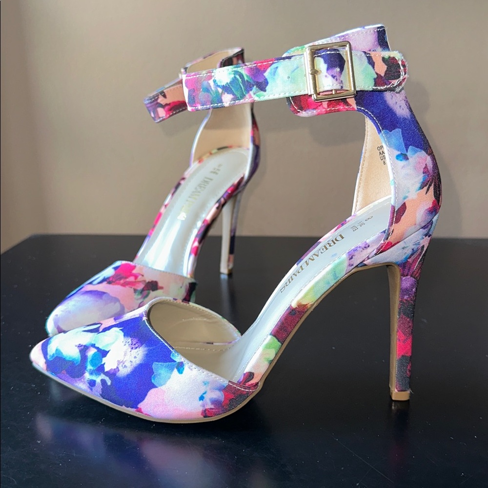 ๐ DREAM PAIRS Floral Ankle Stiletto Heels - Picture 4 of 15